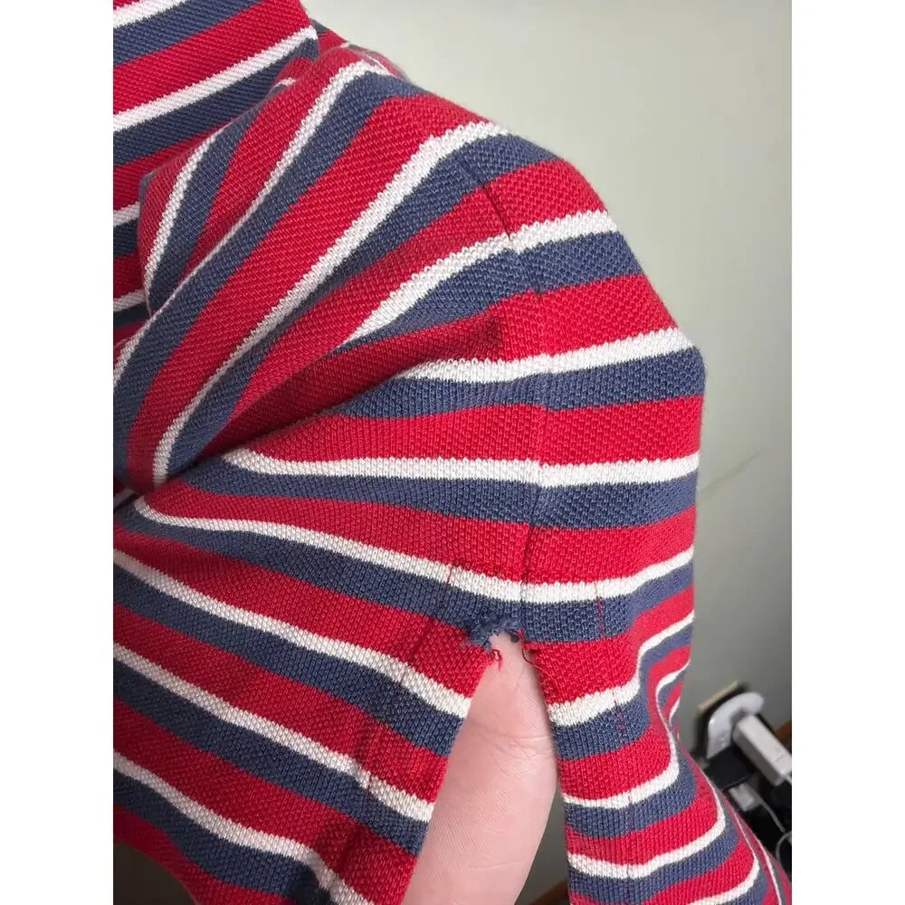 Polo Ralph Lauren Red White Blue Striped Polo Large
